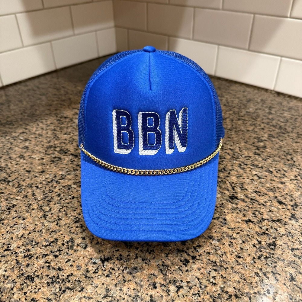 BBN Hat OTTO Mesh Snapback Men's One Size Blue Gold Chain Accent